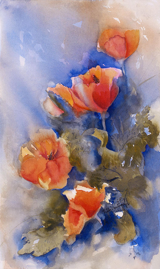 California Poppies Painting by Hilda Vandergriff