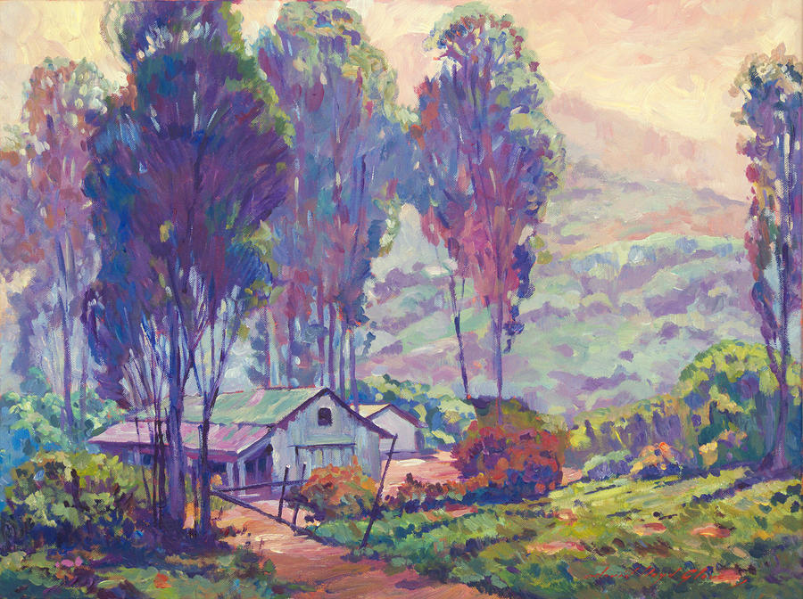 California Ranch Evening Painting by David Lloyd Glover