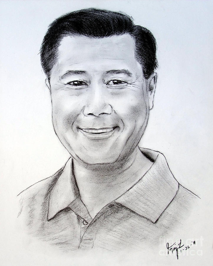 California State Senator Leland Yee Drawing by Jim Fitzpatrick