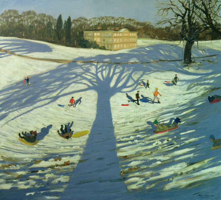 Winter Painting - Calke Abbey House by Andrew Macara