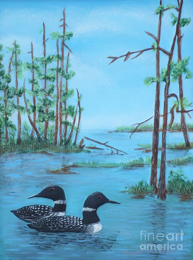 Call of the Loons Painting by Monika Shepherdson