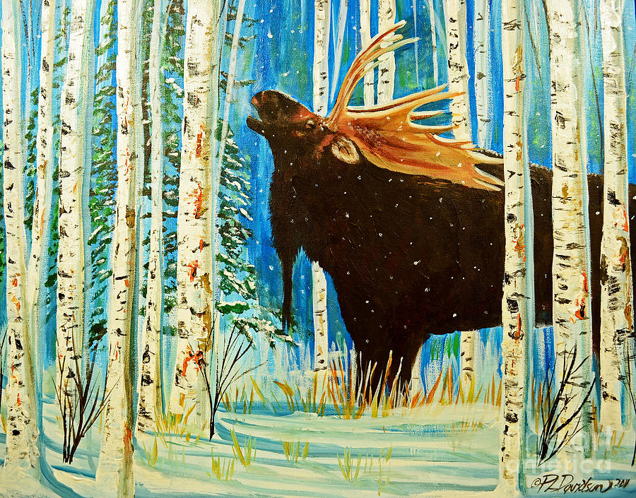 Call of The Wild Bull Moose Painting by Pat Davidson