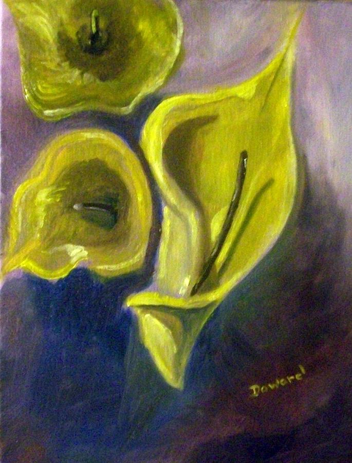 Calla lilies Painting by Raymond Doward
