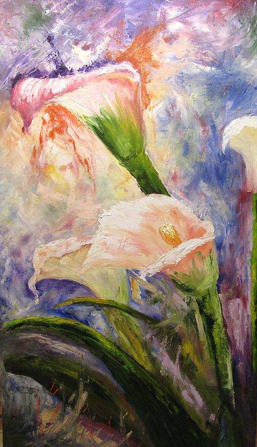 Calla Lillies Abstract Painting by Barbara Haviland