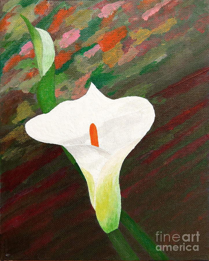 Calla Lily Painting by L J Oakes