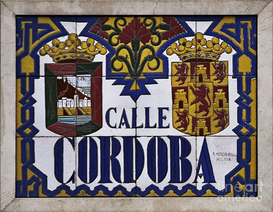 Malaga Photograph - Calle Cordoba Street Sign by Mary Machare