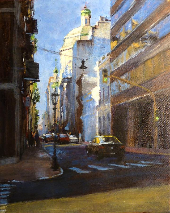 Calle Defensa Painting by Peter Salwen