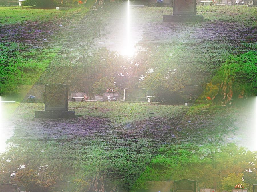 Cemetery Digital Art - Calling from Beyond the Grave by Michael Hickey