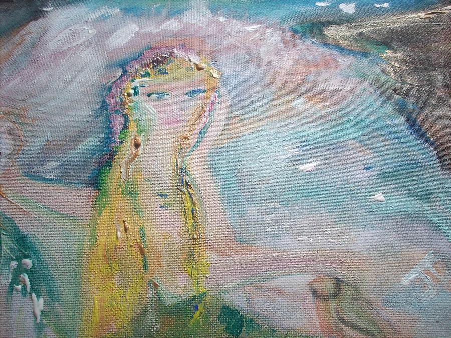 Calm the mermaid Painting by Judith Desrosiers