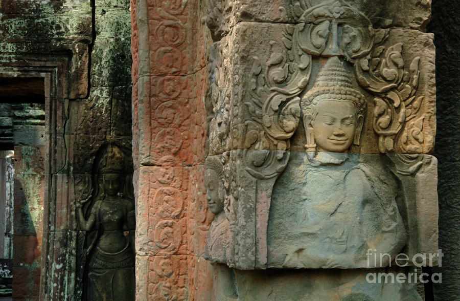 Cambodia Carvings Photograph by Bob Christopher