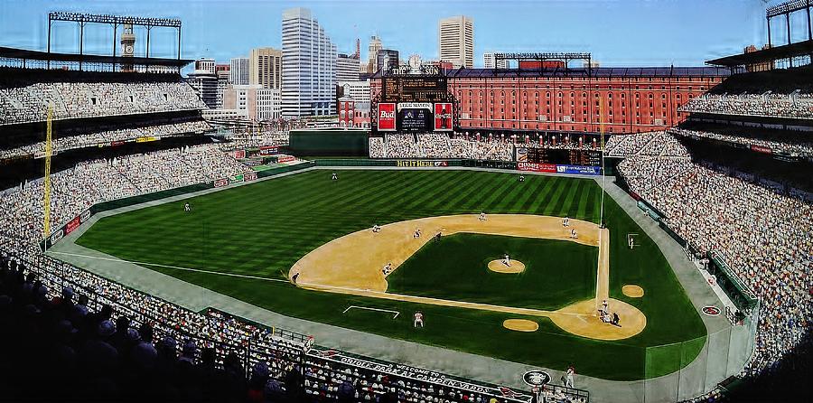 Baseball Painting - Camden Yards Baltimore by T Kolendera