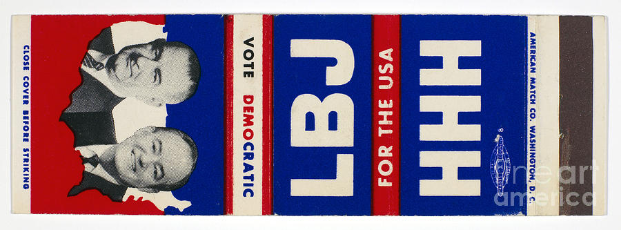 Campaign Matchbook, 1964 Photograph by Granger