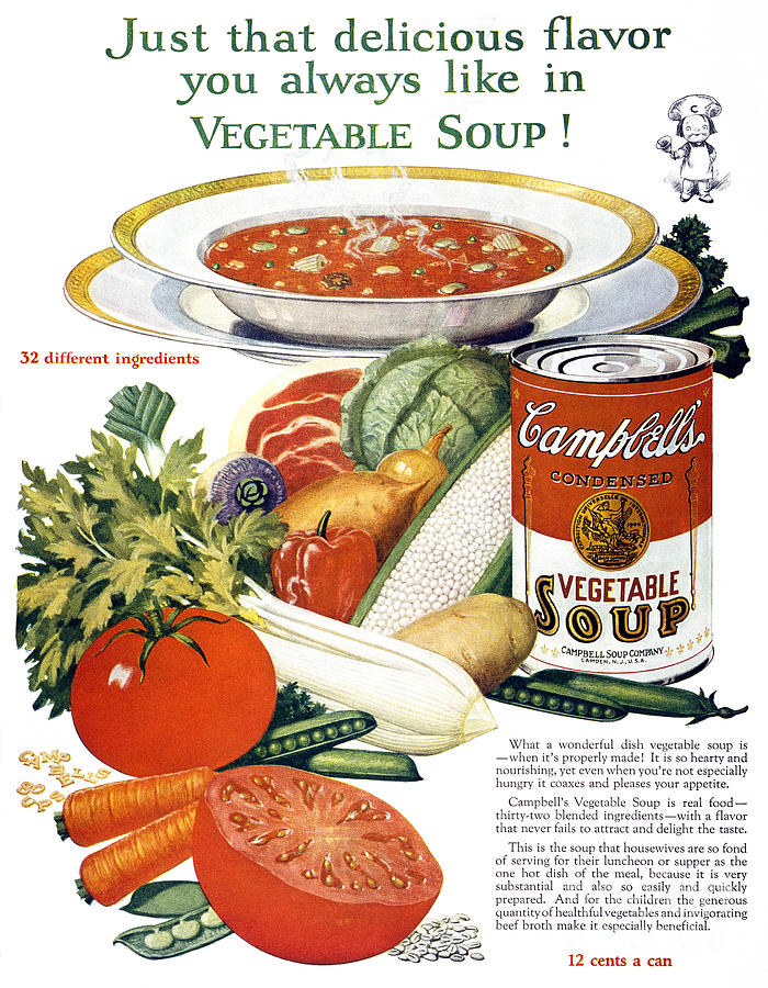 Campbells Soup Ad, 1926 Photograph by Granger