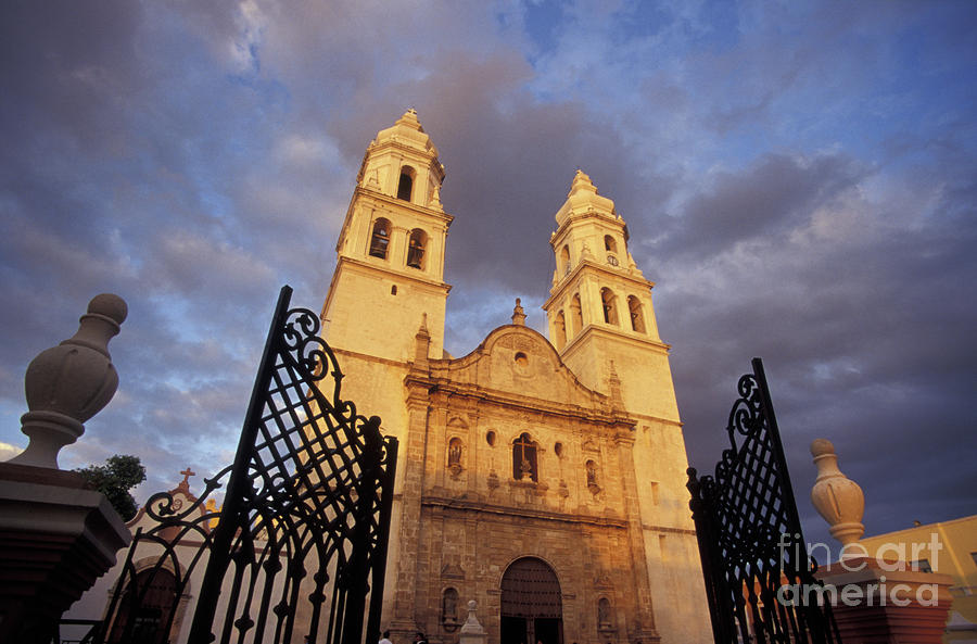 Campeche Cathedral Mexico Photograph by John  Mitchell