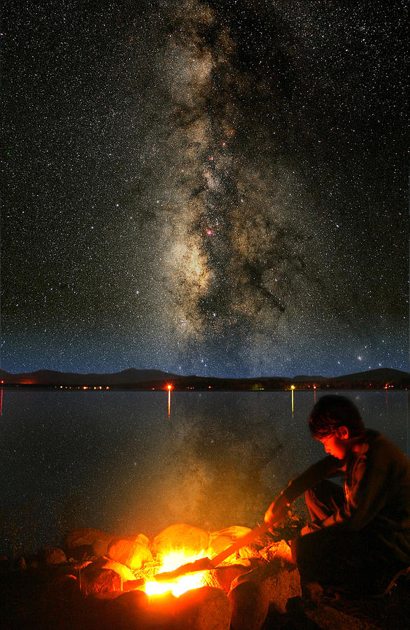 Campfire Milky Way Photograph by Larry Landolfi