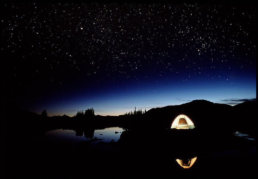 Starry Sky Photograph - Campsite In Canada by David Nunuk