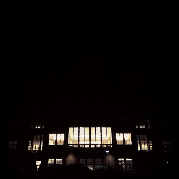 Architecture Photograph - Campus Library At Night by Kevin Mao