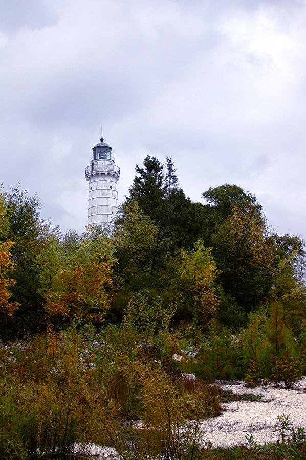 City Photograph - Cana Island Lighthouse Wisconsin by LeeAnn McLaneGoetz McLaneGoetzStudioLLCcom