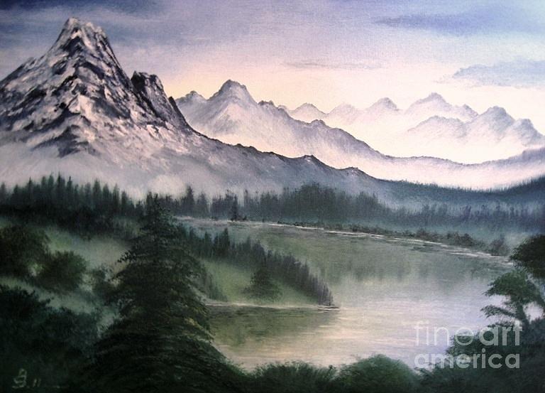 Canadian mountains Painting by Amalia Suruceanu