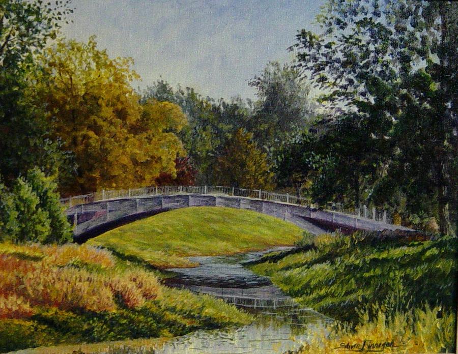 Canal by the muny Painting by Steven Finnegan | Fine Art America