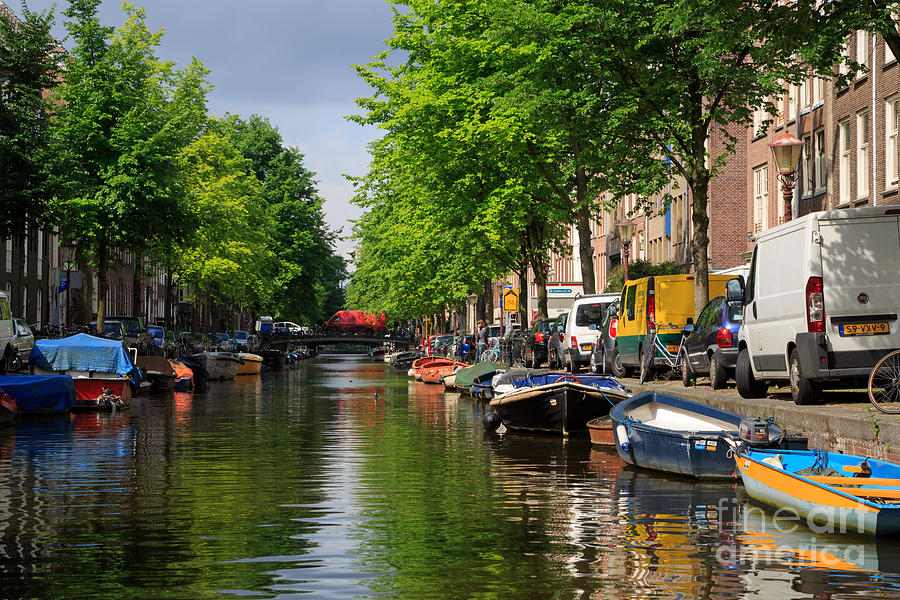 Canal Scene in Amsterdam Photograph by Louise Heusinkveld