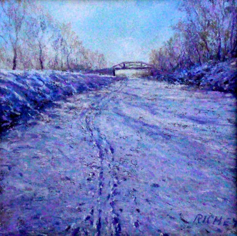 Pastel Pastel - Canal Snow Tracks by Bob Richey