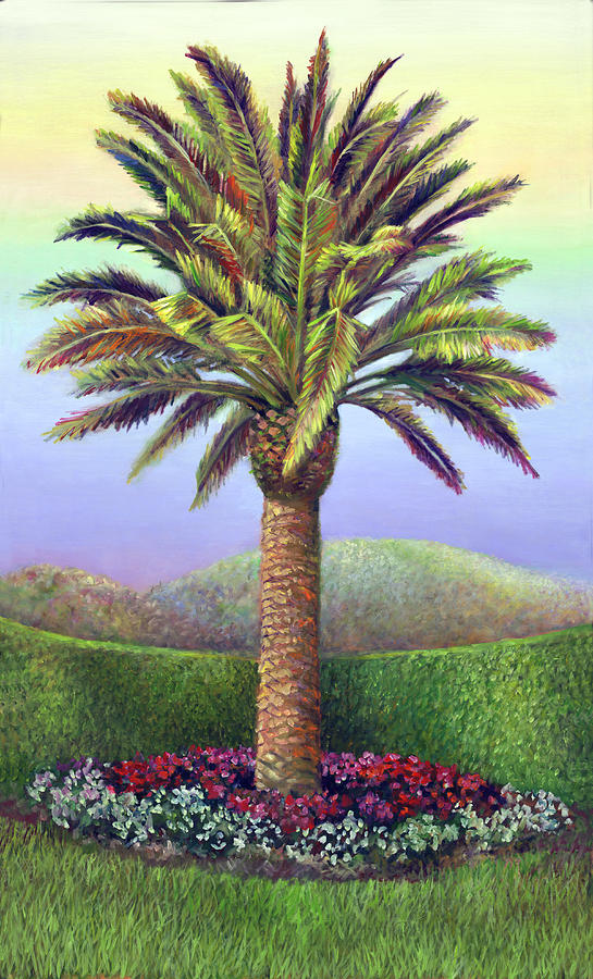 Canary Palm Tree At Midday Painting