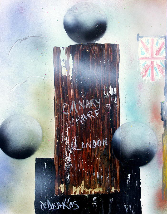 Canary Wharf London Painting by David Deak