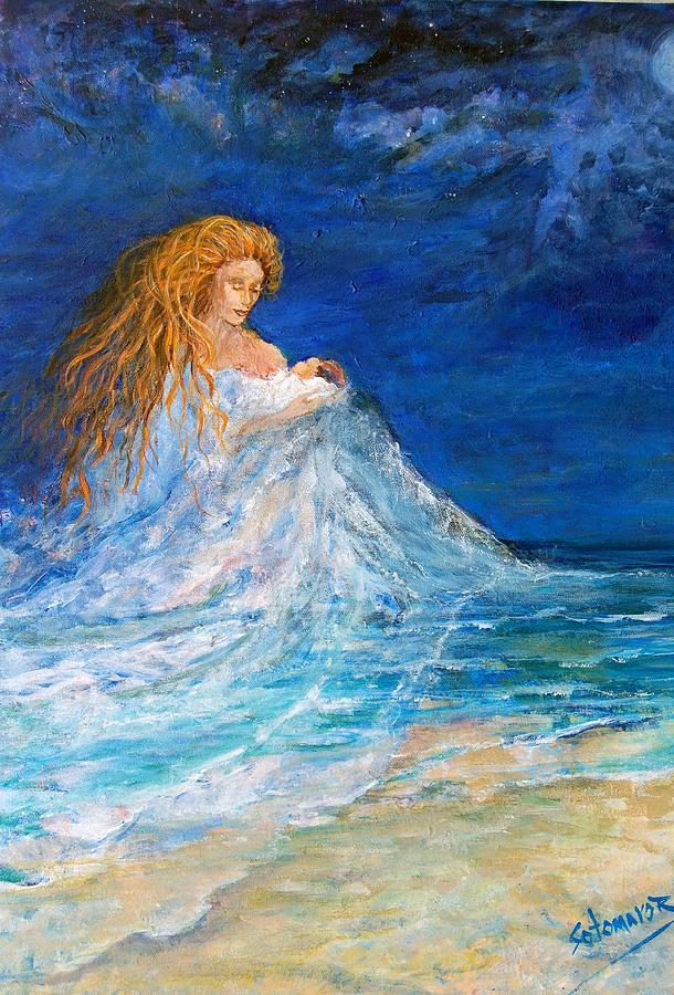 Cancion de Cuna con el Sonido del Mar Painting by Gladiola Sotomayor