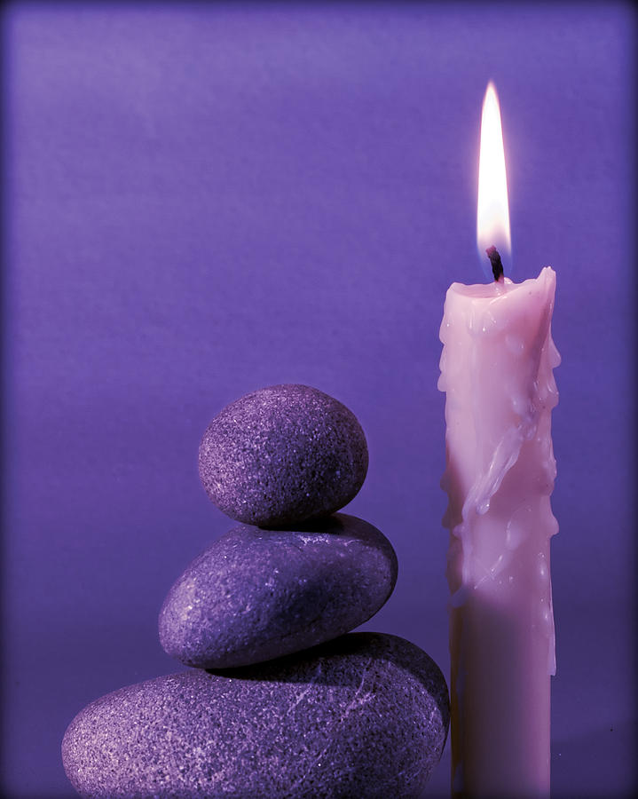 candle in purple - A light of peace for the desperated souls Photograph by Pedro Cardona Llambias