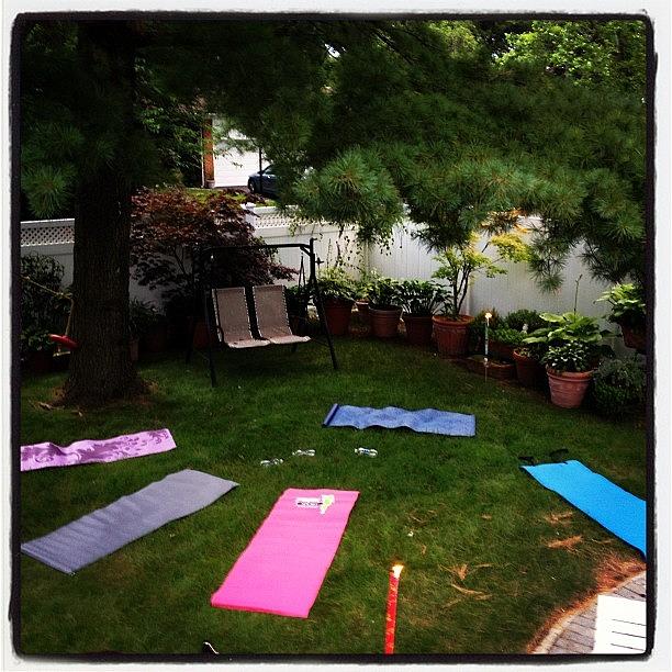 Candle Lit Outdoor Yoga Photograph by Jillian S