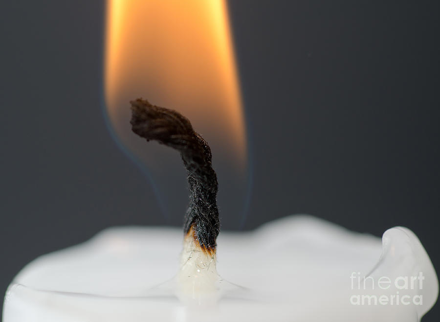 Candle with fire Photograph by Mats Silvan
