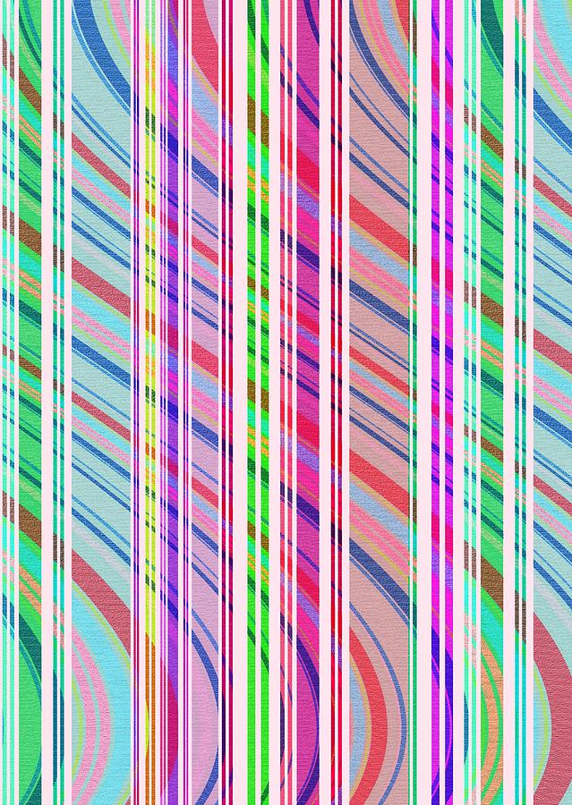 Knight Digital Art - Candy Stripe by Louisa Knight