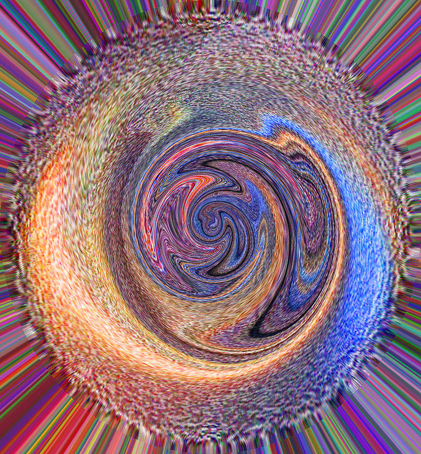 Candy Stripe Planet Fantasy Painting by Richard James Digance