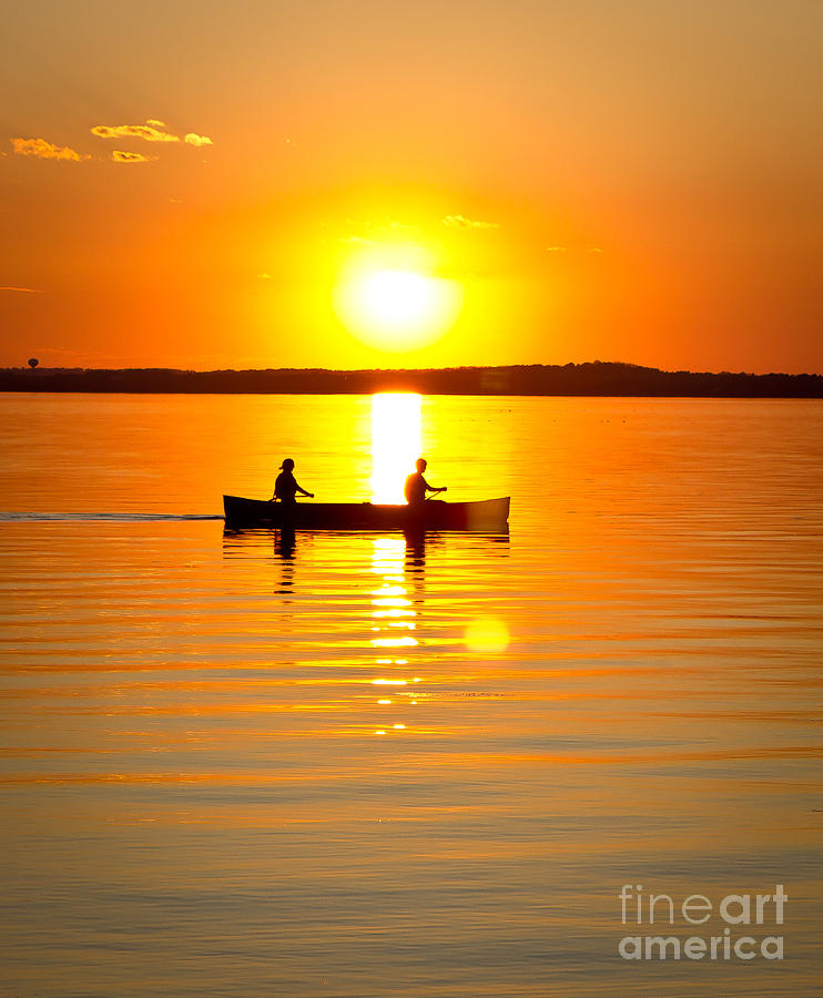 Canoe At Sunset Photograph by DJ Olbrys | Fine Art America