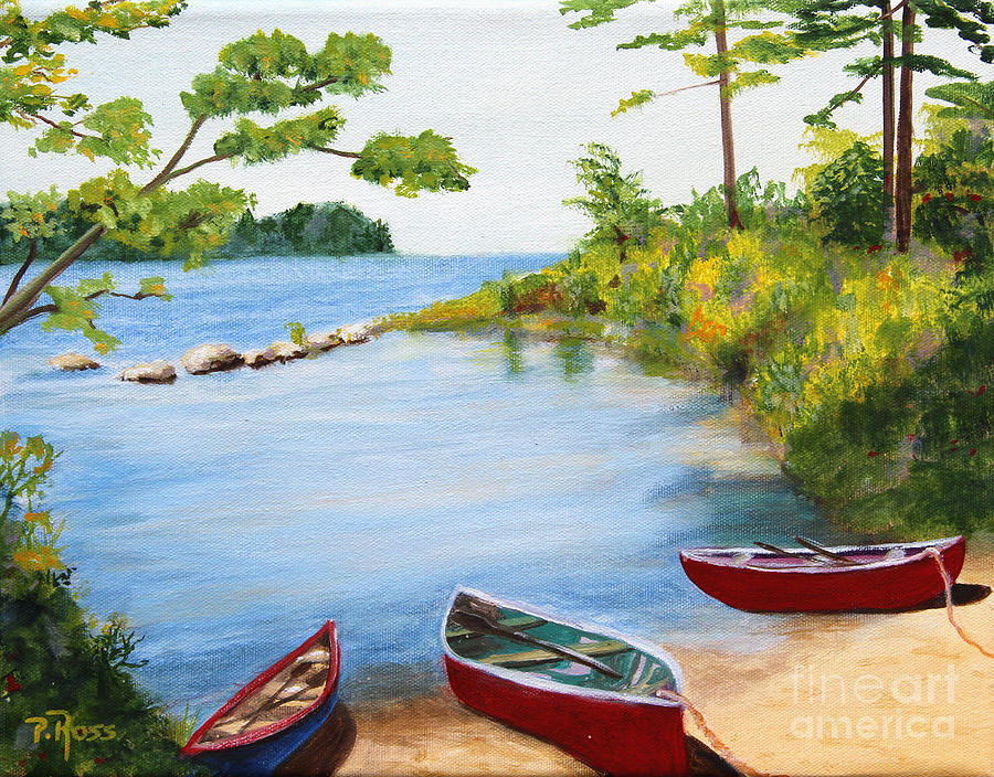 canoe inlet painting by pauline ross