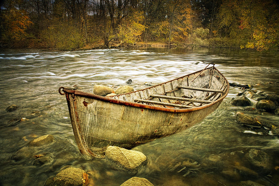 Canoe on the Thornapple River Photograph by Randall Nyhof