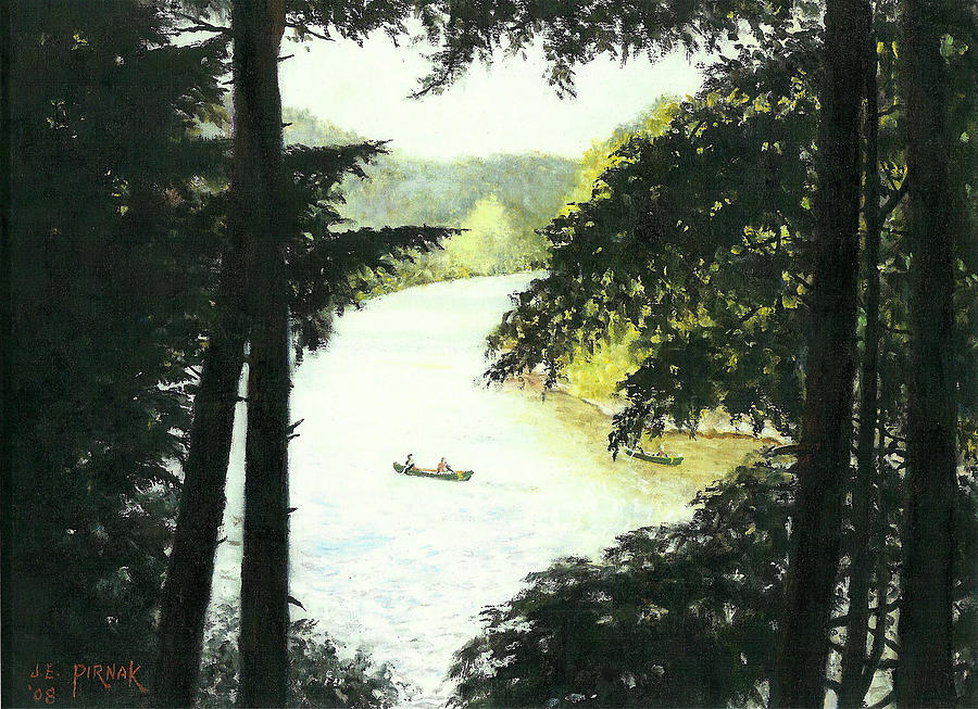 Canoeing the Housatonic Painting by John Pirnak
