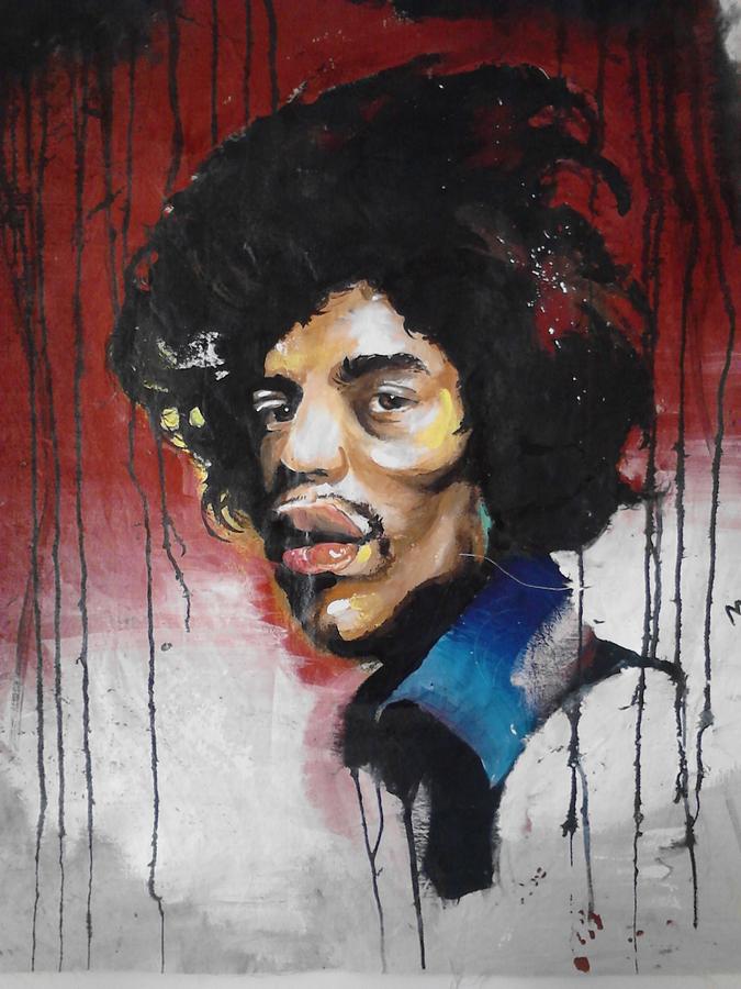 Jimi Hendrix Painting - Canvas Jimi by Matt Burke
