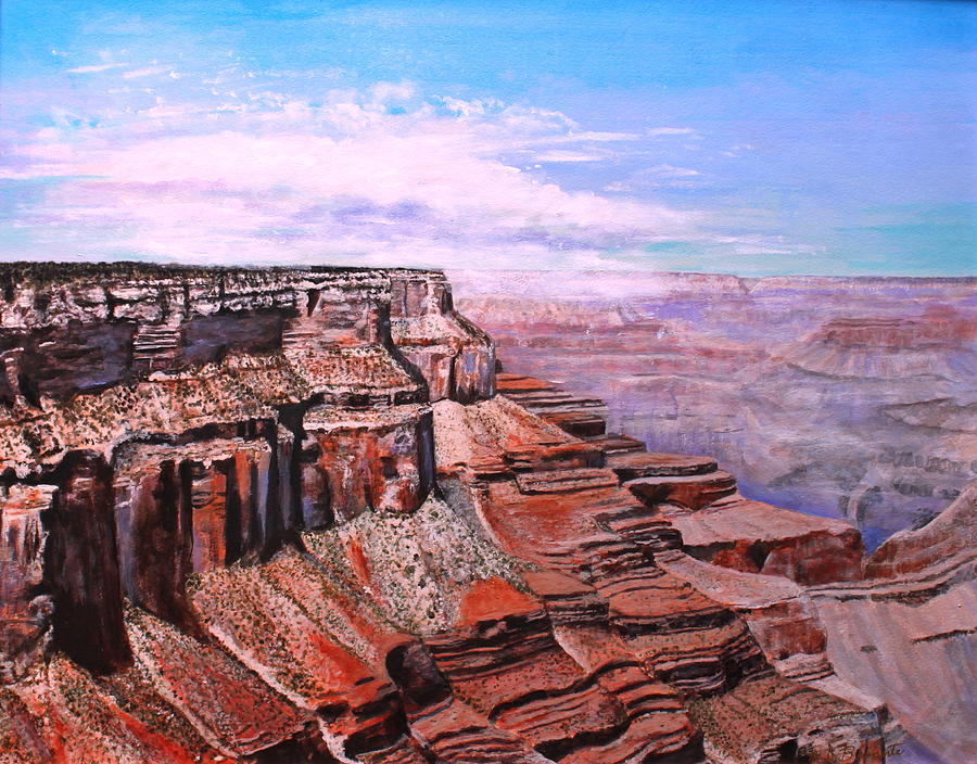 Mountain Painting - Canyon Scene 2 by M Diane Bonaparte