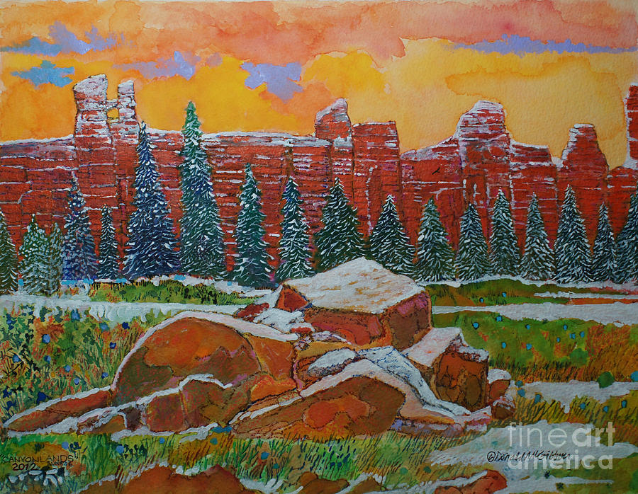 Tree Painting - Canyonlands Sunrise Utah by Donald McGibbon