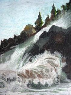 Oil Pastel Painting - Cape Chignecto Storm by Catherine Meyers