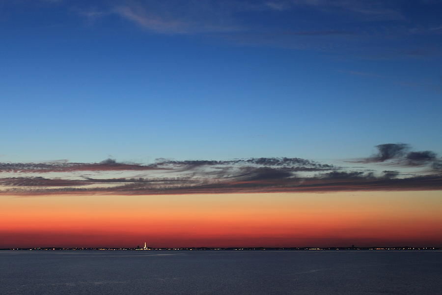 Sunset Photograph - Cape Cod Bay Dusk View to Provincetown by John Burk