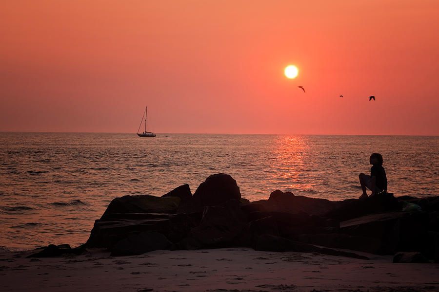 Cape May Point Sunset Photograph by Tom Singleton