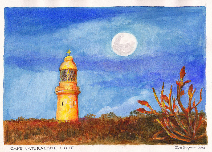 Cape Naturaliste Light in the south west corner of Western Australia Painting by Dai Wynn