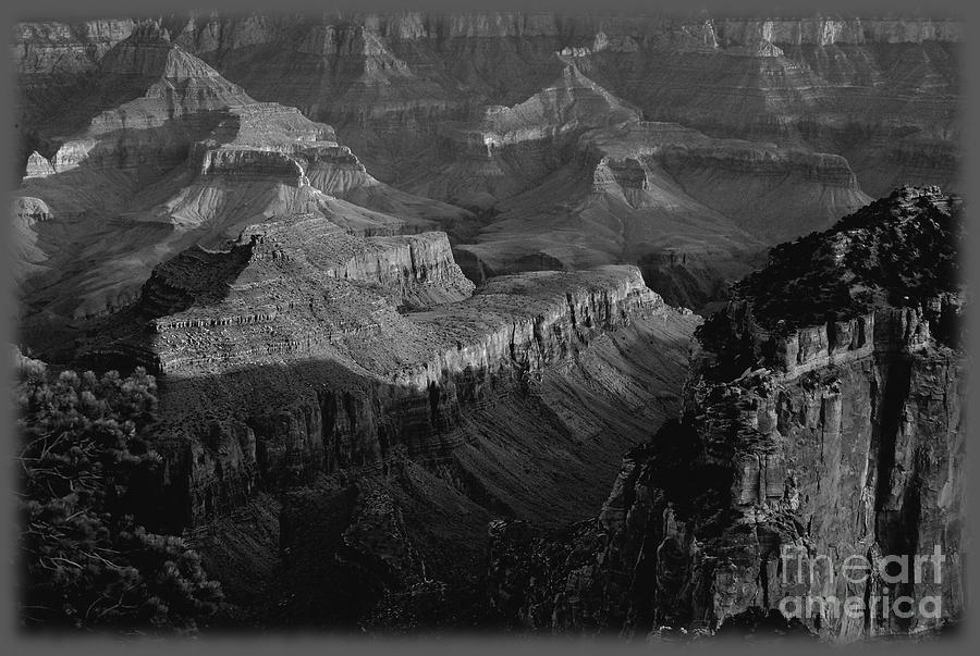 Grand Canyon National Park Photograph - Cape Royal Sunset in Black and White by Charles Robinson