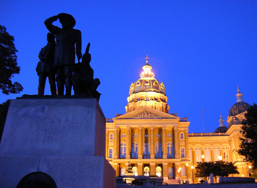 Iowa Photograph - Capitol at Dusk by Christina Young