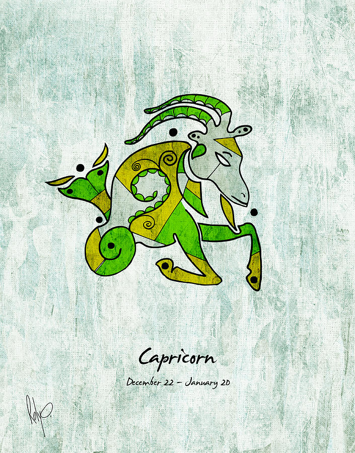  Capricorn Artwork Drawing by Roly O