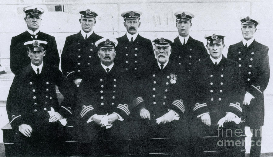 Captain And Officers Of The Titanic Photograph by Photo Researchers