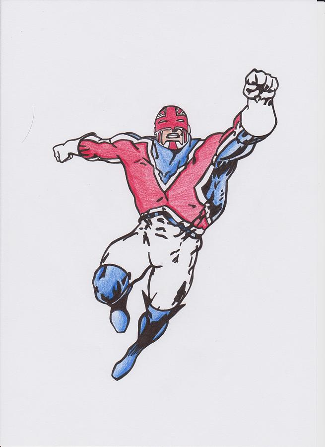 Superhero Drawing - Captain Britain by Toni Jaso